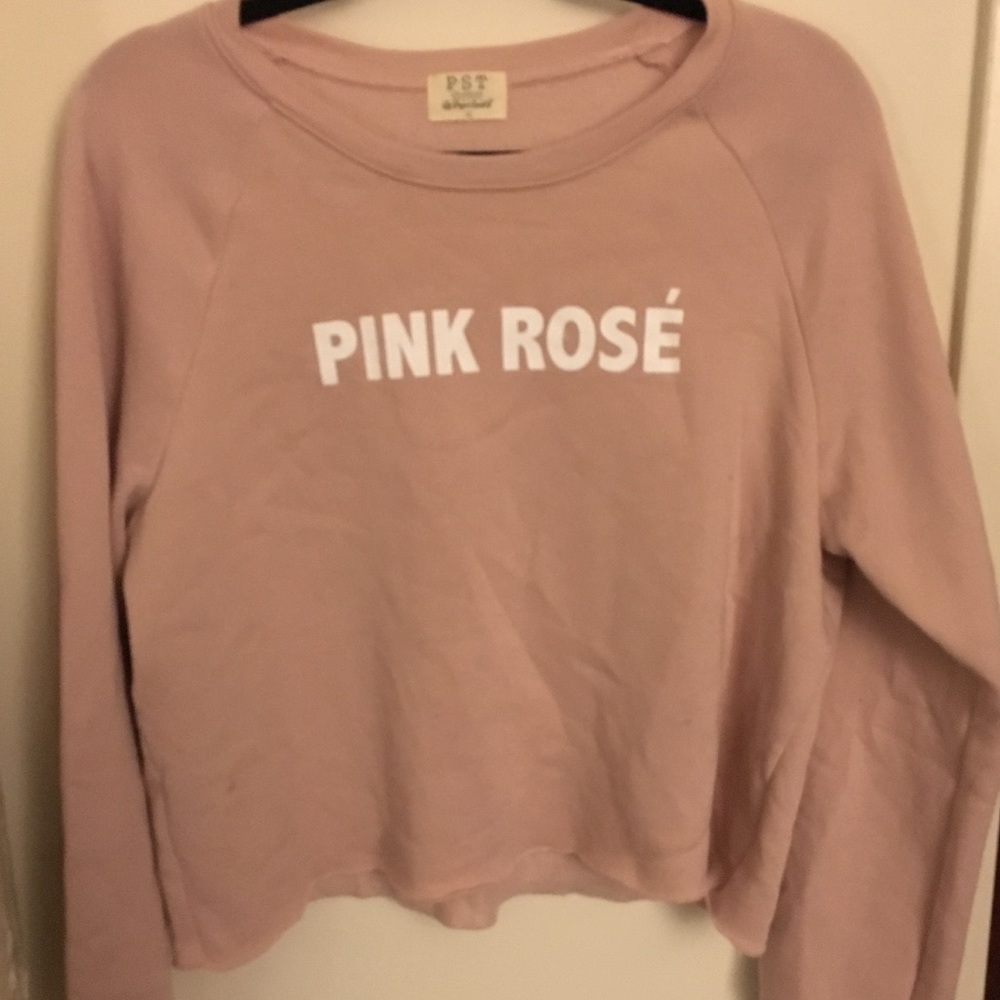SOLD “Pink Rose” Cropped Sweatshirt